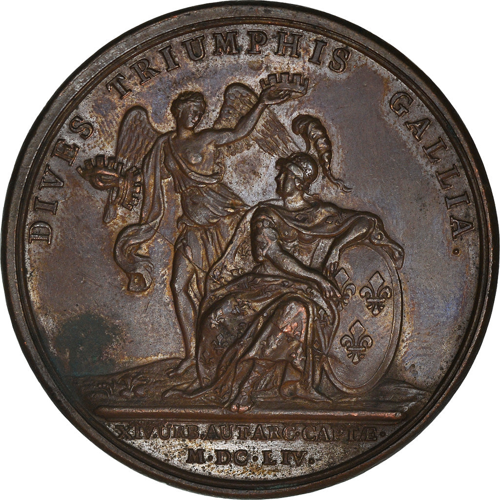 Frankrijk, Medaille, Louis XIV, Prise de Quatorze Villes, History, 1654, Mauger