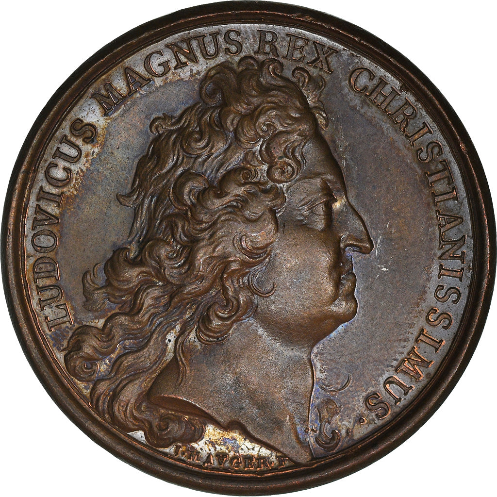 France, Medal, Louis XIV, Paix avec la Savoie, History, 1696, Mauger, AU(50-53)
