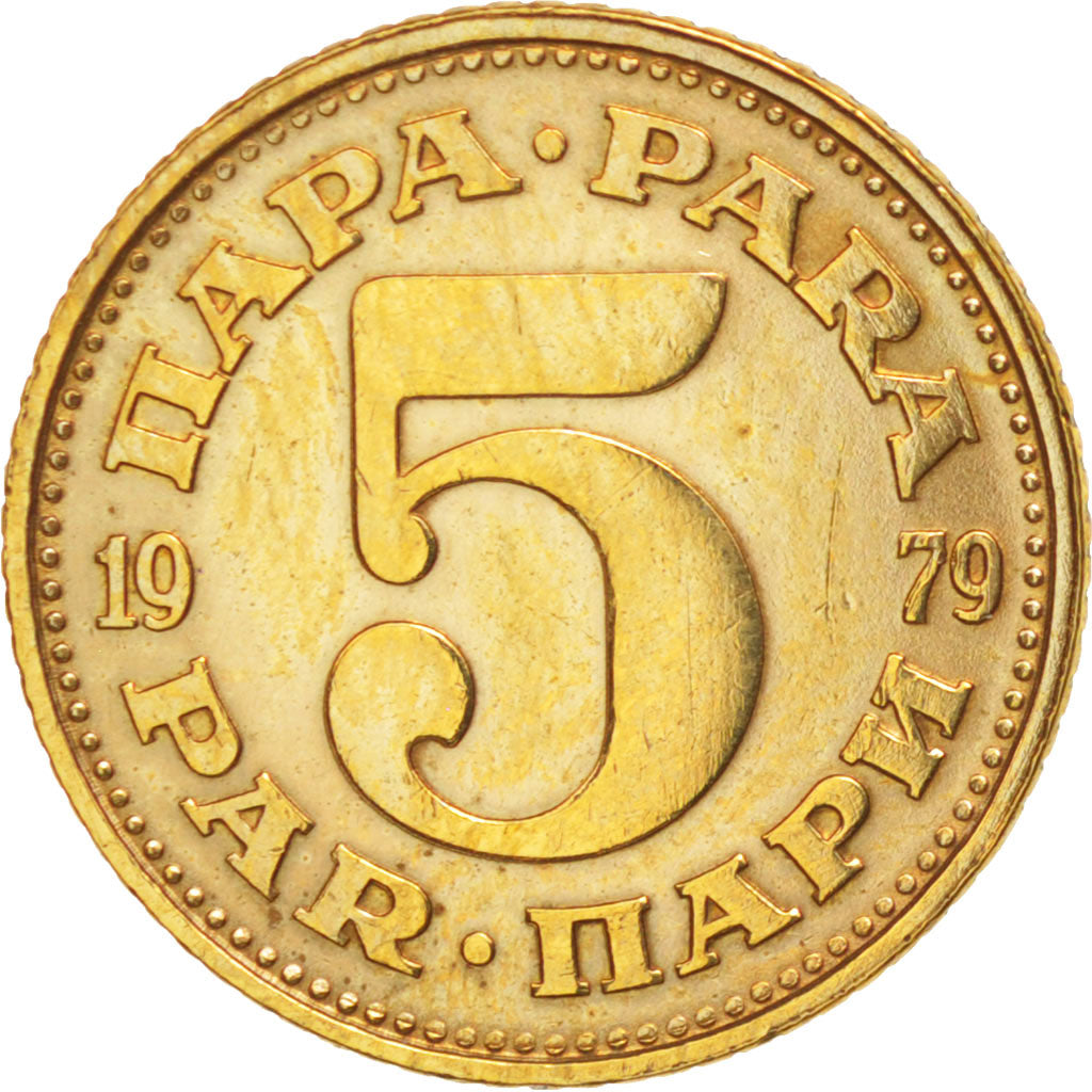 Yugoslavia, 5 Para, 1979, EF(40-45), Brass, KM:43