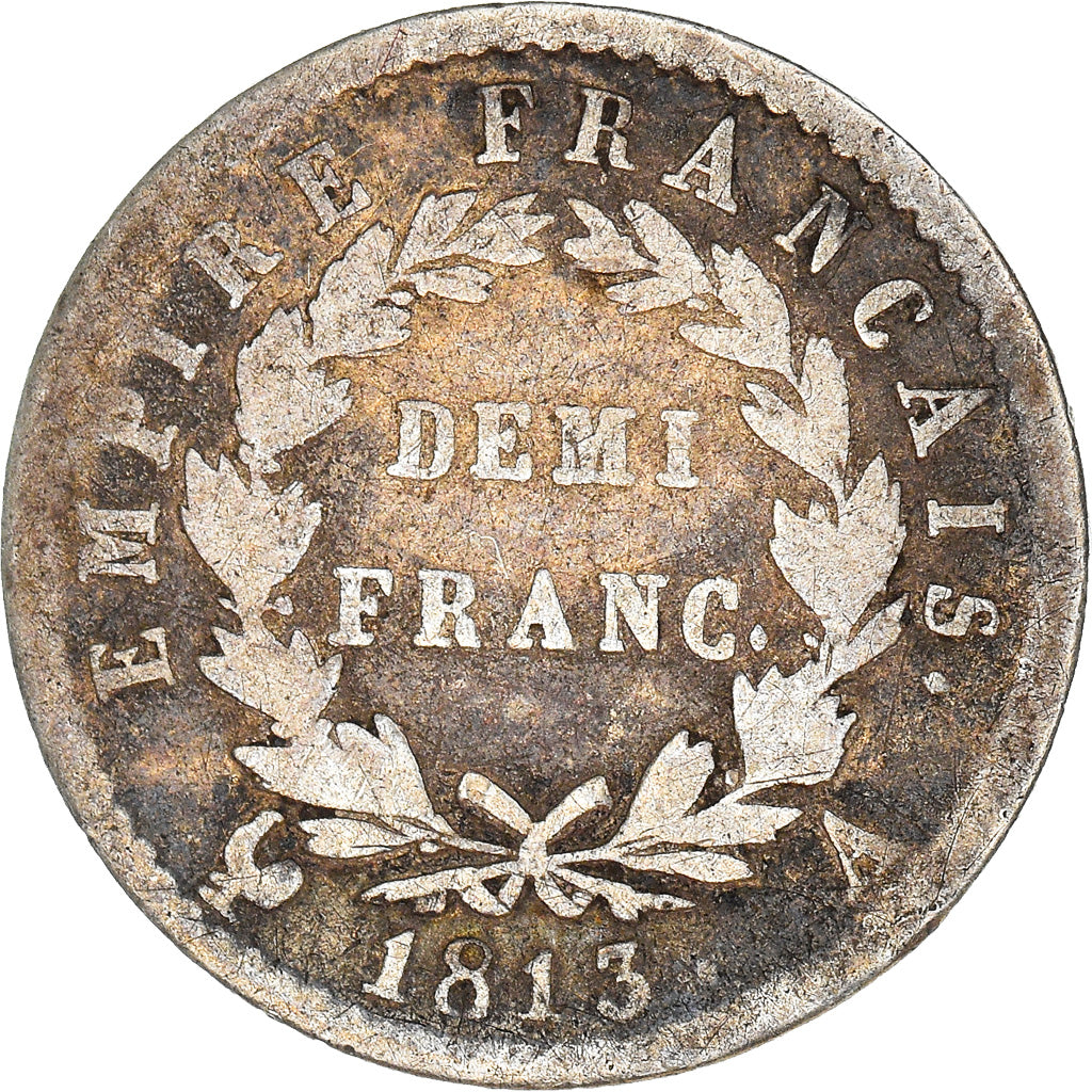 Munten, Frankrijk, Napoléon I, 1/2 Franc, 1813, Paris, FR, Zilver, KM:691.1