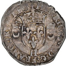 Munten, Frankrijk, Douzain aux croissants, 1551, La Rochelle, FR+, Billon