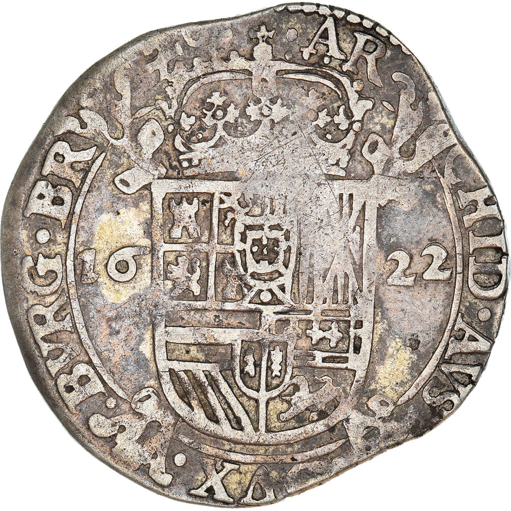 Coin, Spanish Netherlands, BRABANT, Escalin, 1622, Antwerp, VF(30-35), Silver