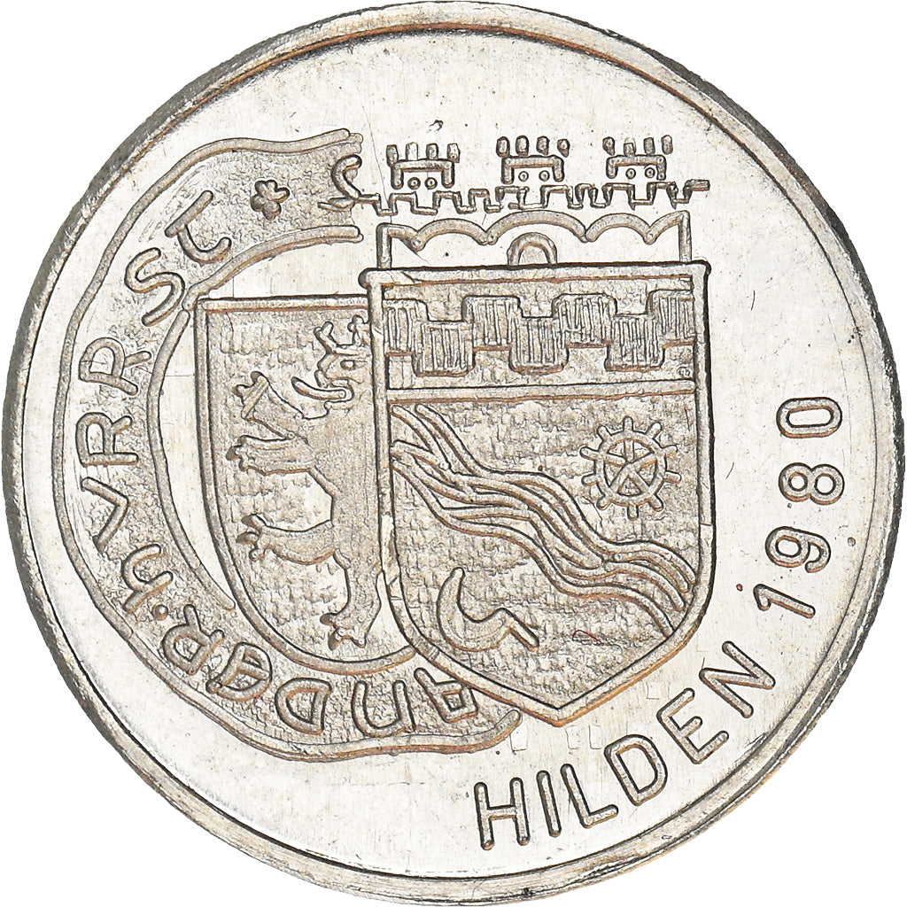 Germany, Token, Hilden, Geography, 1980, AU(55-58), Cupro-Aluminium