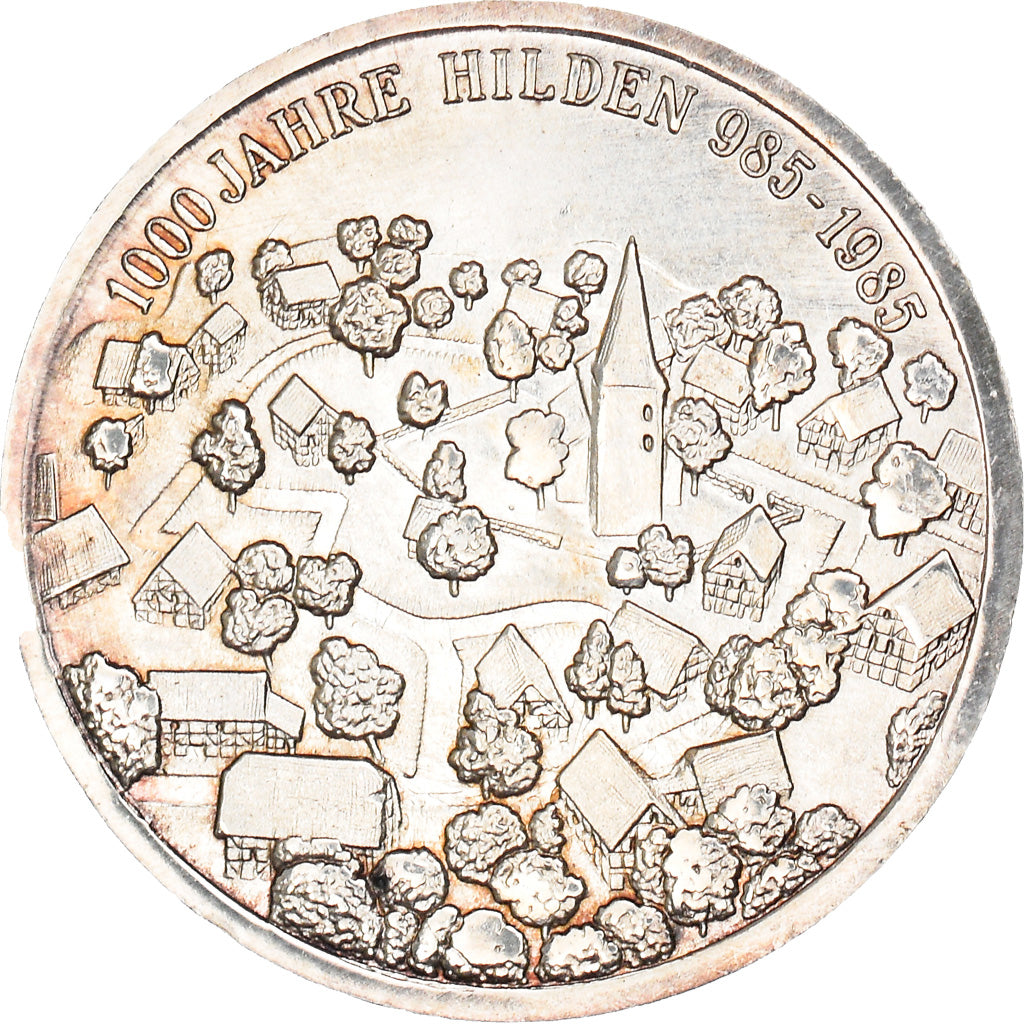 Germany, Token, 1000 Jahre Hilden, Geography, 1985, MS(63), Cupro-Aluminium