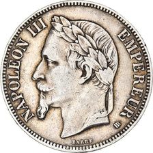 Moneda, Francia, Napoléon III, 5 Francs, 1868, Strasbourg, MBC, Plata
