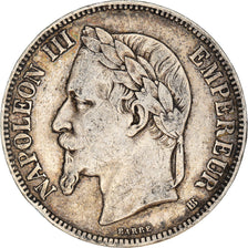 Moeda, França, Napoléon III, 5 Francs, 1869, Strasbourg, EF(40-45), Prata