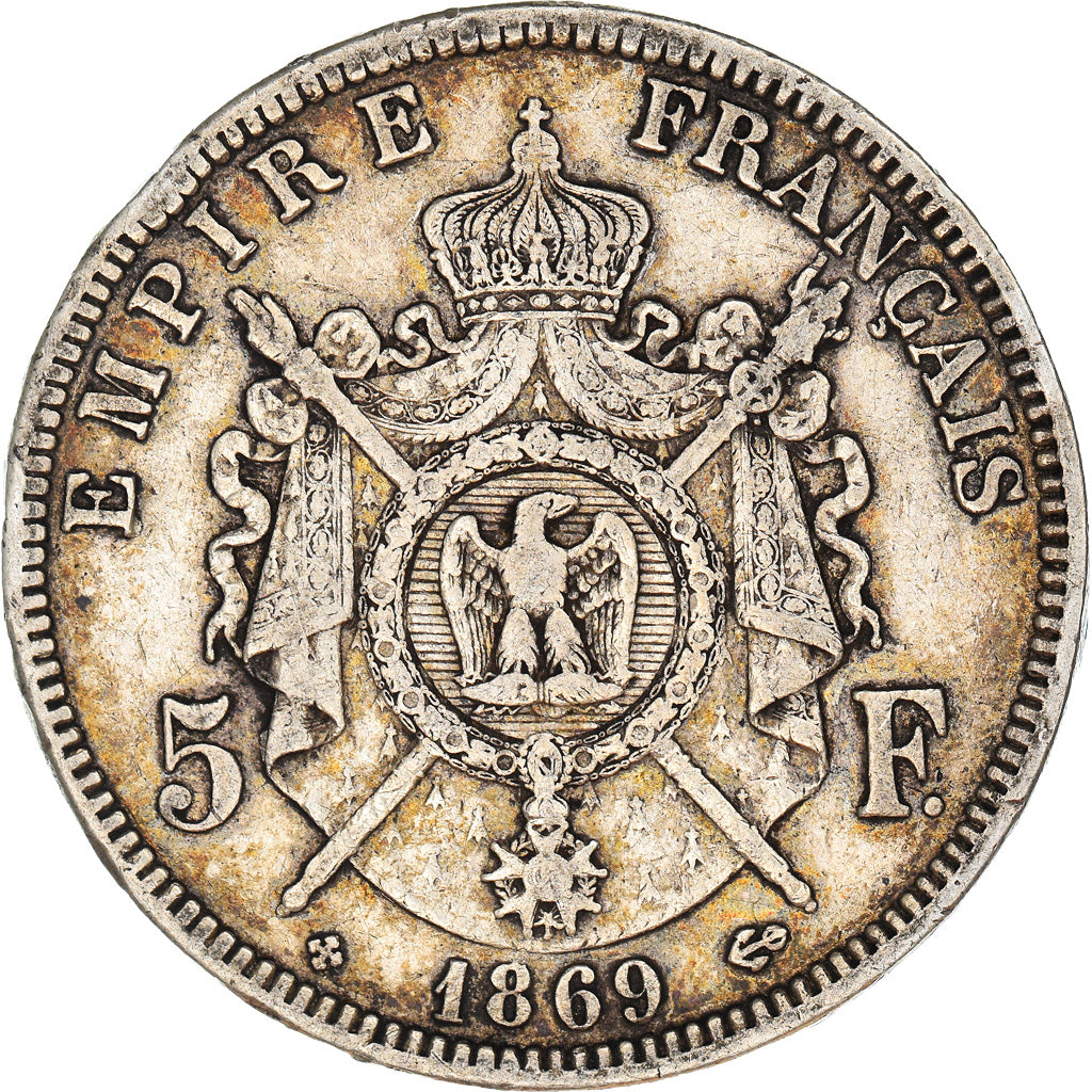Monnaie, France, Napoléon III, 5 Francs, 1869, Strasbourg, TTB, Argent