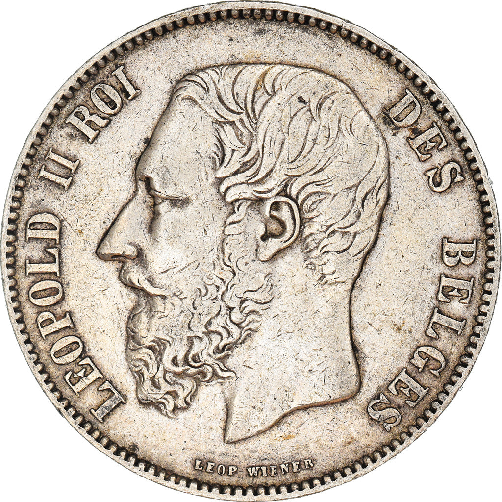 Coin, Belgium, Leopold II, 5 Francs, 5 Frank, 1876, EF(40-45), Silver, KM:24