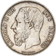 Coin, Belgium, Leopold II, 5 Francs, 5 Frank, 1876, EF(40-45), Silver, KM:24