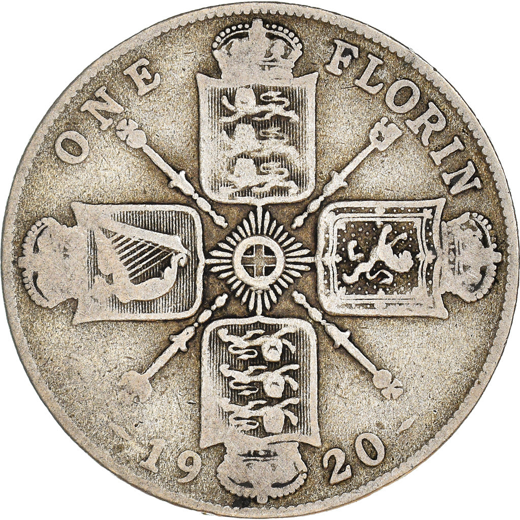 Coin, Great Britain, George V, Florin, Two Shillings, 1920, VF(20-25), Silver