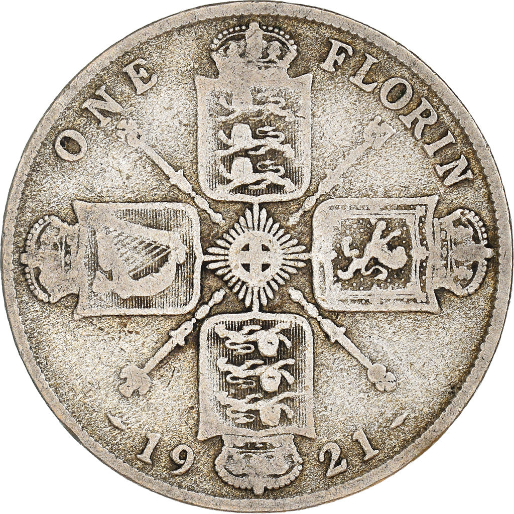 Coin, Great Britain, George V, Florin, Two Shillings, 1921, VF(20-25), Silver