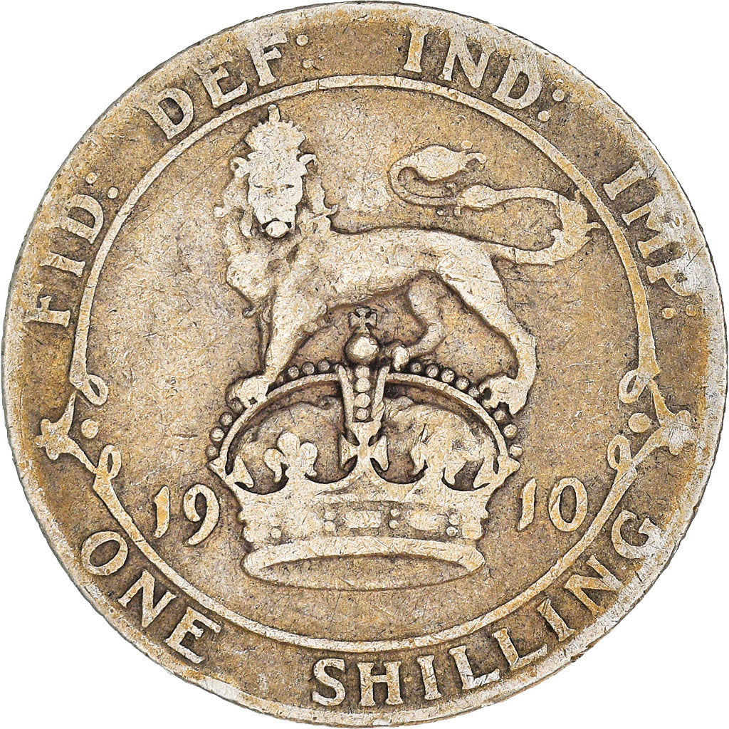 Coin, Great Britain, Edward VII, Shilling, 1910, VF(20-25), Silver, KM:800