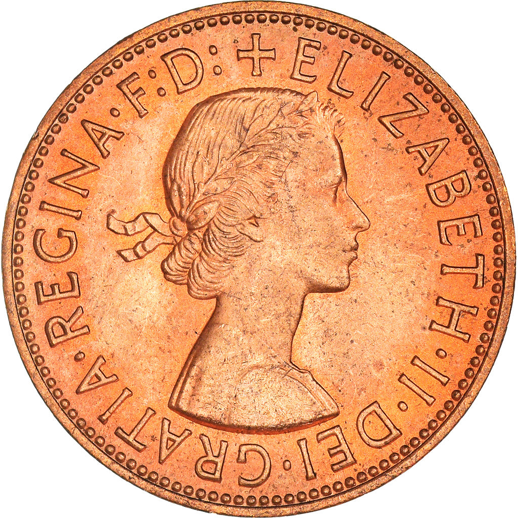 Coin, Great Britain, Elizabeth II, Penny, 1964, MS(63), Bronze, KM:897