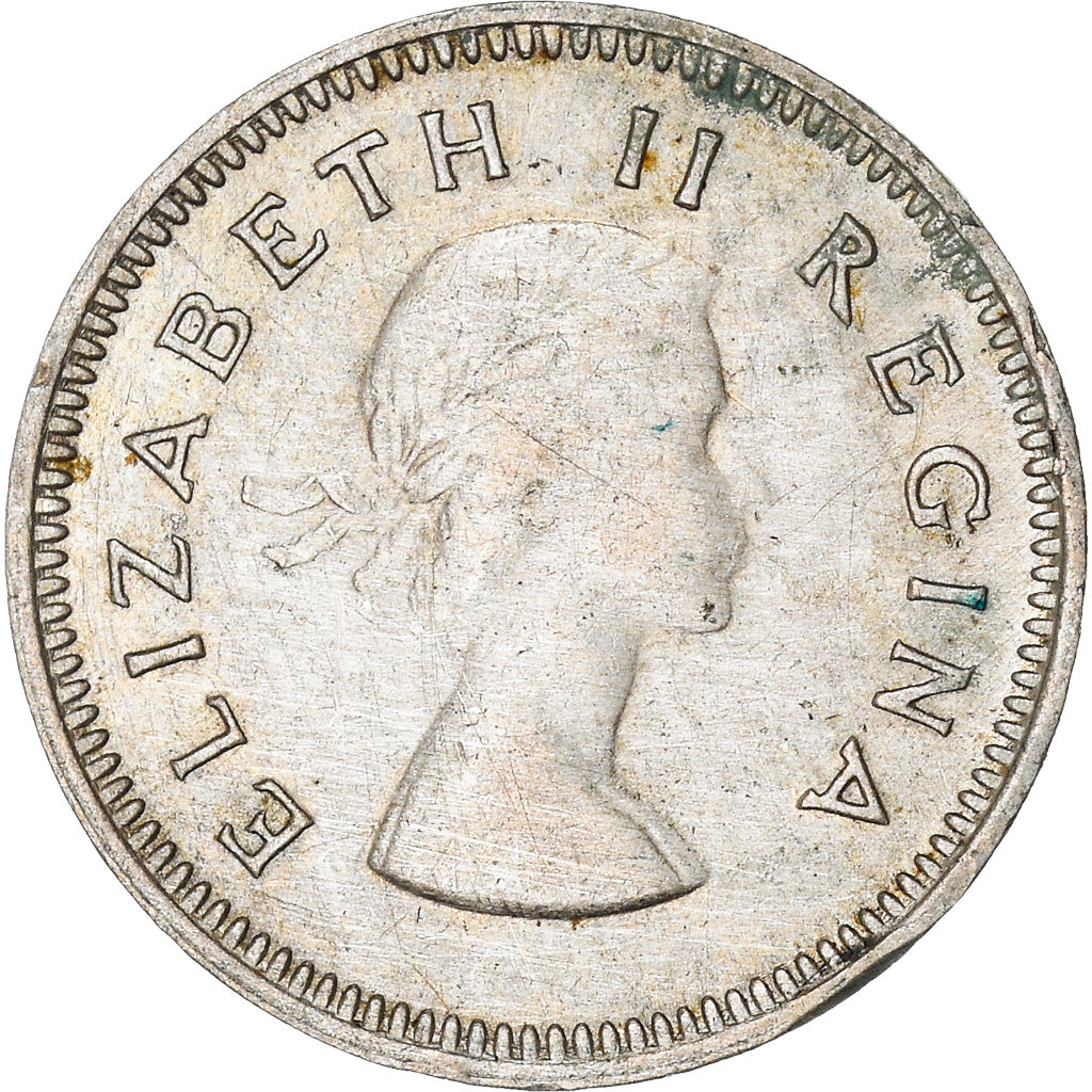 Coin, South Africa, Elizabeth II, 3 Pence, 1955, AU(50-53), Silver, KM:47