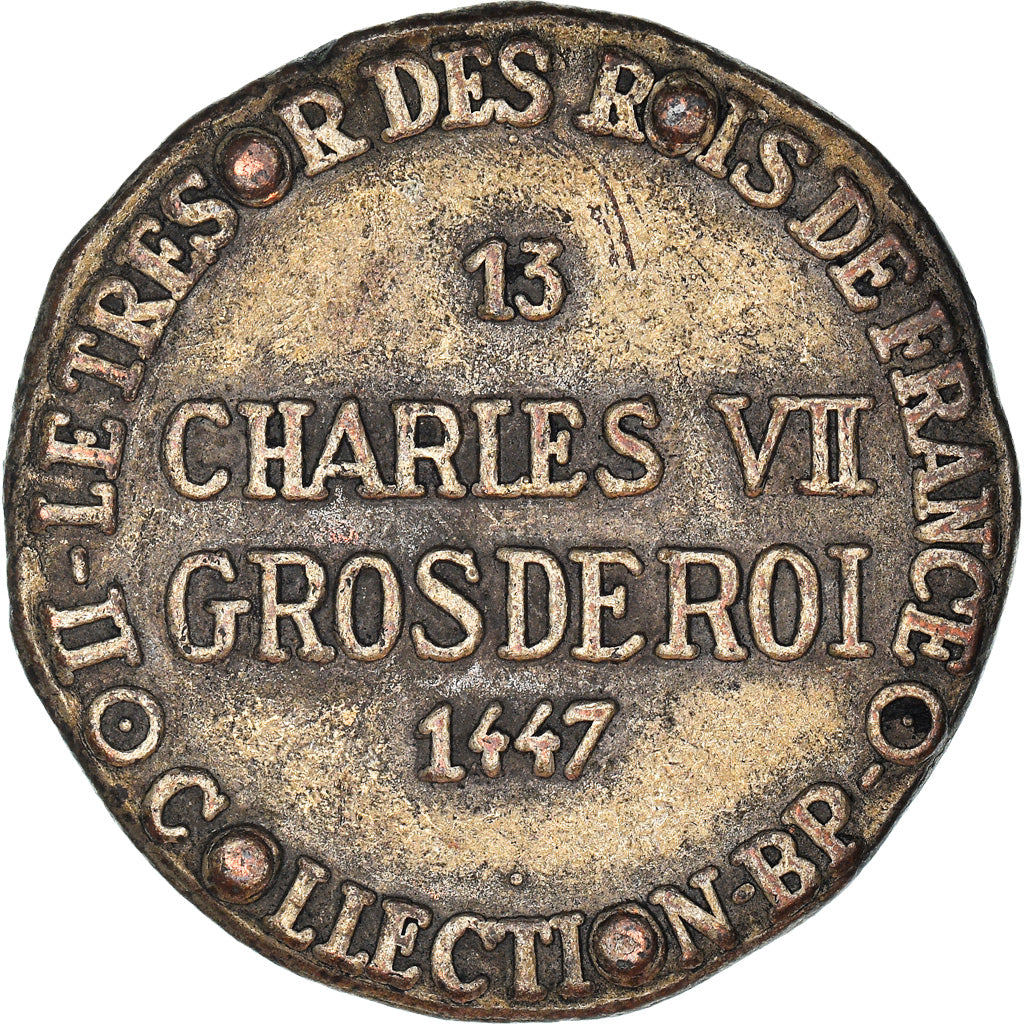 France, Jeton, Collection BP, Gros Charles VII, History, TTB+, Cuivre