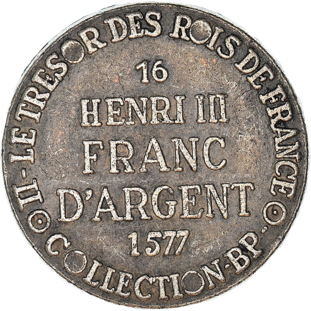 France, Jeton, Collection BP, Franc d'Argent Henri III, History, SUP, Cuivre