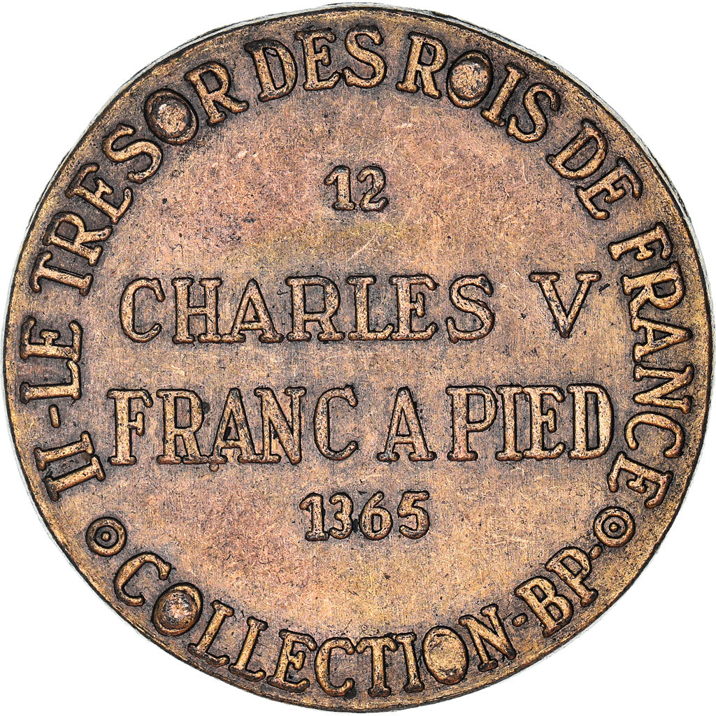 France, Token, Collection BP, Franc à Pied, Charles V, History, AU(50-53)