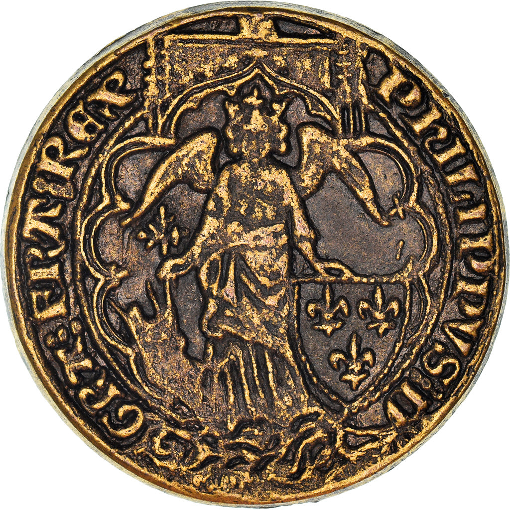 France, Token, Collection BP, Ange d'Or, Philippe VI, History, MS(60-62), Copper