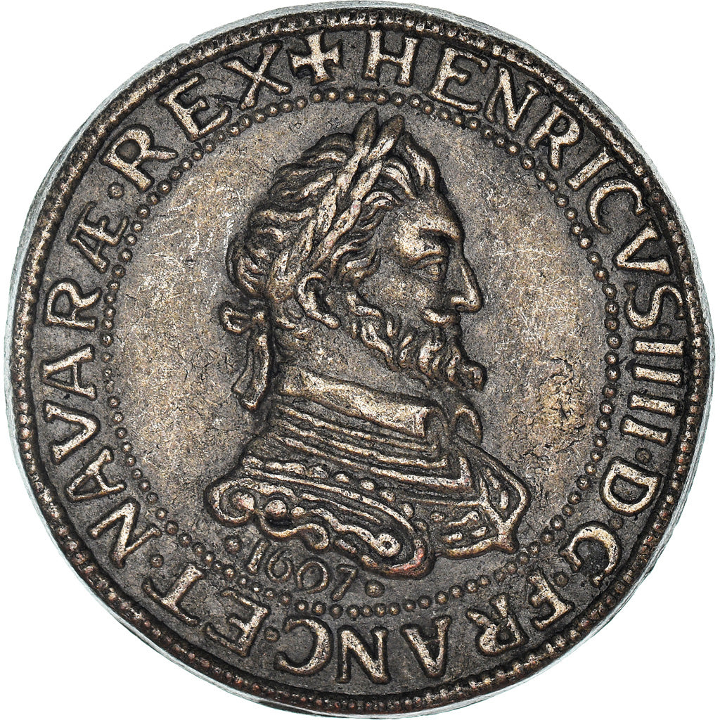 France, Token, Collection BP, Demi Franc Henri IV, History, MS(63), Copper