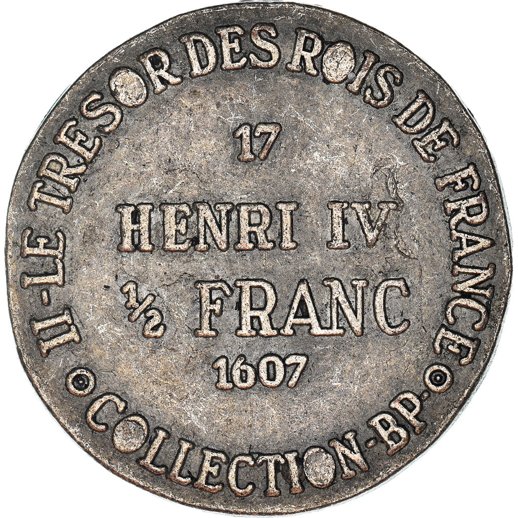 France, Token, Collection BP, Demi Franc Henri IV, History, MS(63), Copper
