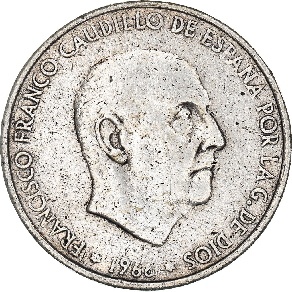 Coin, Spain, Caudillo and regent, 100 Pesetas, 1966, Madrid, VF(30-35), Silver