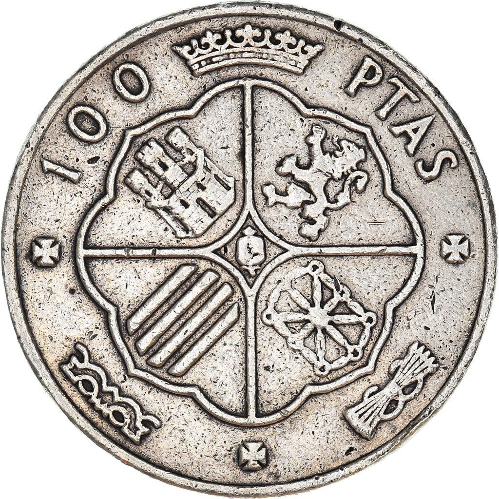 Coin, Spain, Caudillo and regent, 100 Pesetas, 1966, Madrid, VF(30-35), Silver