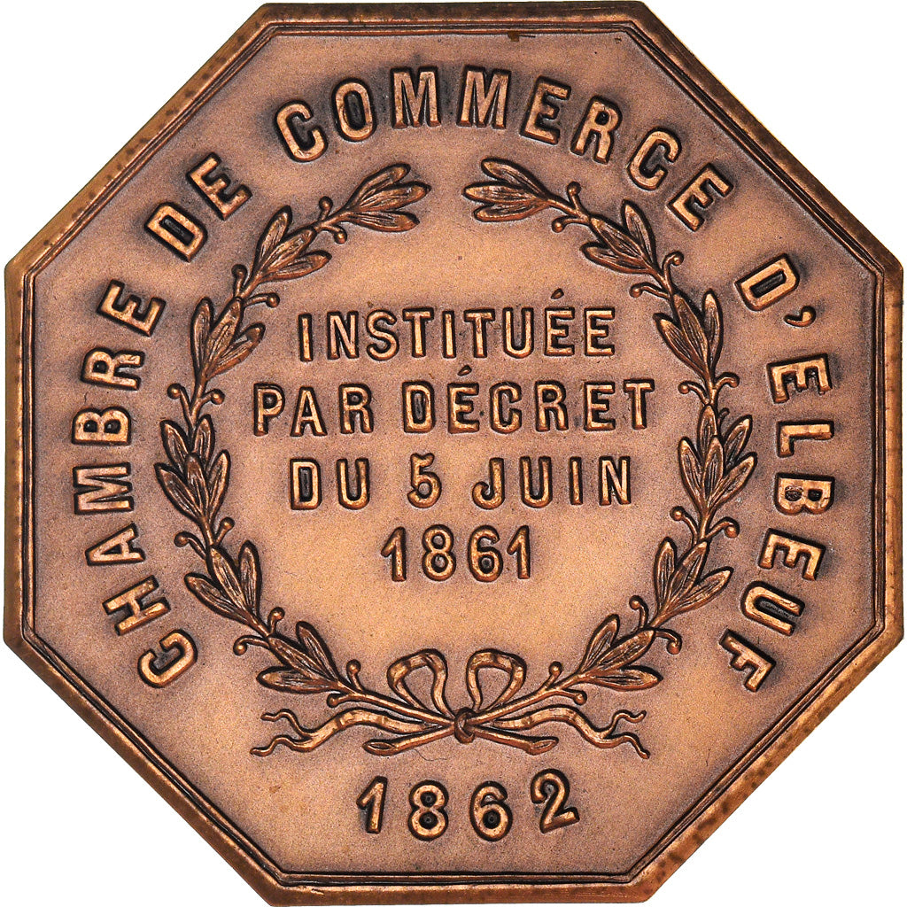 France, Token, Chambre de Commerce d'Elbeuf, Business & industry, 1862, MS(63)