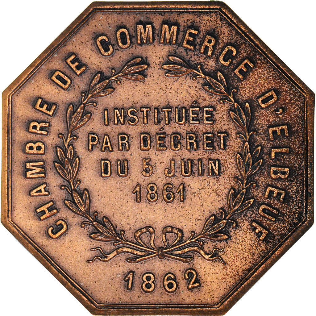 France, Token, Chambre de Commerce d'Elbeuf, Business & industry, 1862