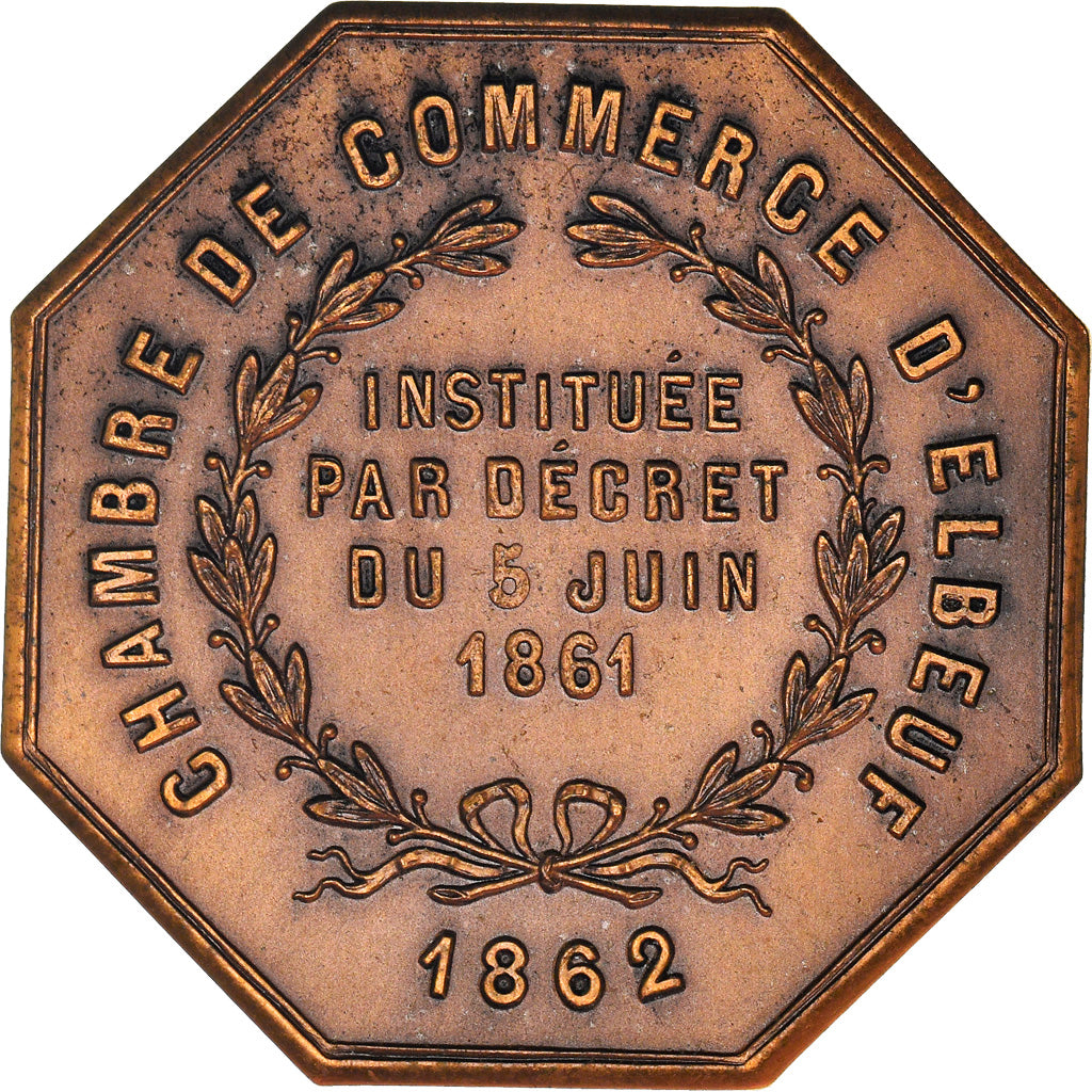 France, Token, Chambre de Commerce d'Elbeuf, Business & industry, 1862