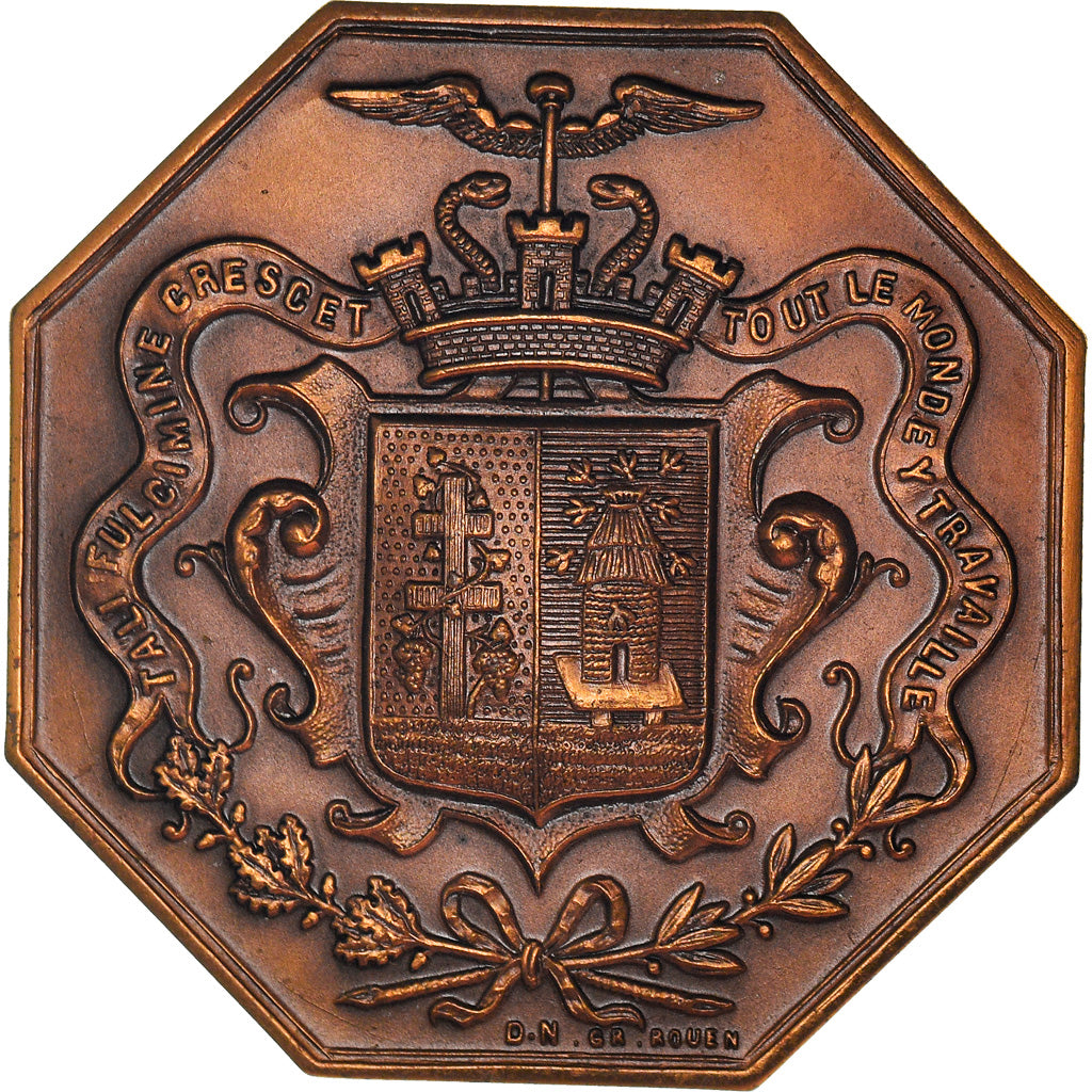 France, Token, Chambre de Commerce d'Elbeuf, Business & industry, 1862, MS(63)
