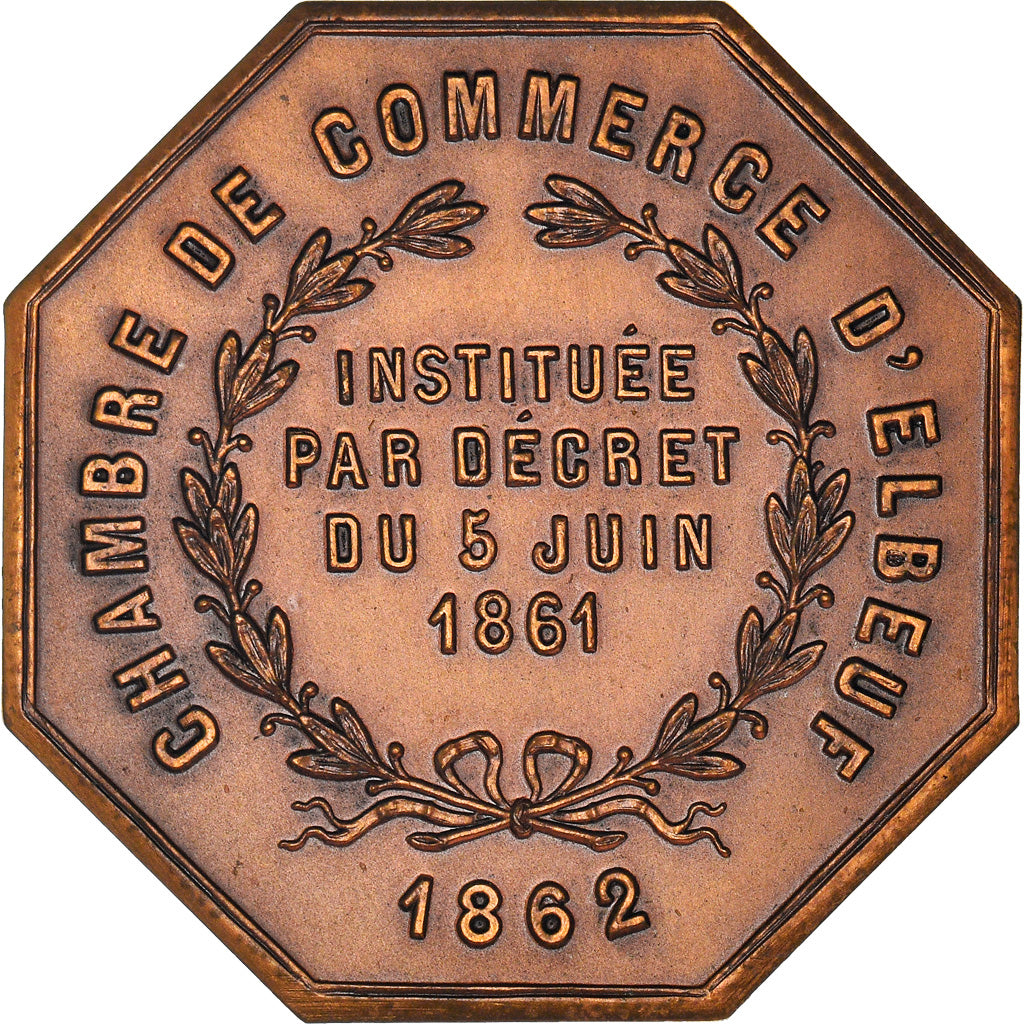 France, Token, Chambre de Commerce d'Elbeuf, Business & industry, 1862, MS(63)
