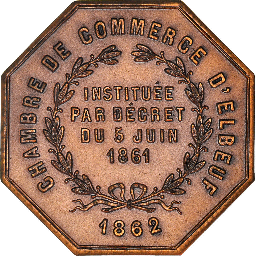 France, Token, Chambre de Commerce d'Elbeuf, Business & industry, 1862, MS(63)