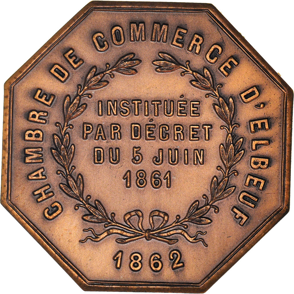 France, Token, Chambre de Commerce d'Elbeuf, Business & industry, 1862, MS(63)