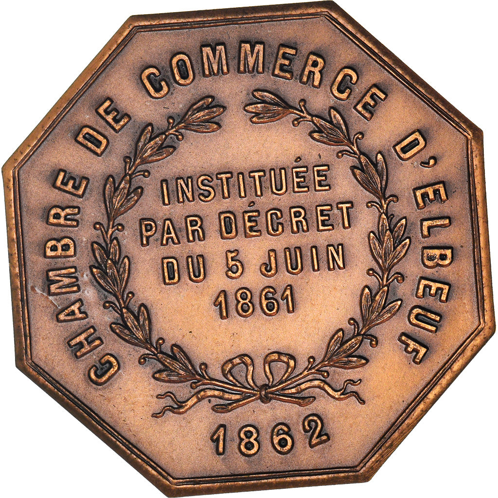 France, Token, Chambre de Commerce d'Elbeuf, Business & industry, 1862, MS(63)