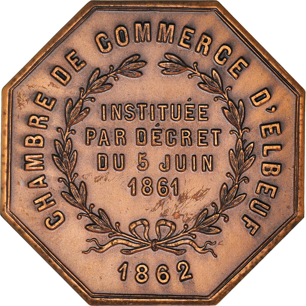 France, Token, Chambre de Commerce d'Elbeuf, Business & industry, 1862