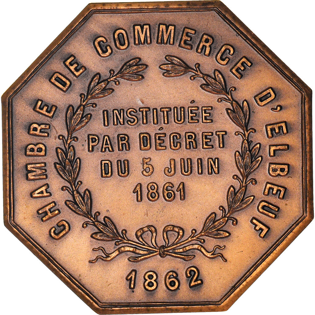 France, Token, Chambre de Commerce d'Elbeuf, Business & industry, 1862