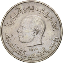 Tunisia, 1/2 Dinar, 1976, EF(40-45), Copper-nickel, KM:303