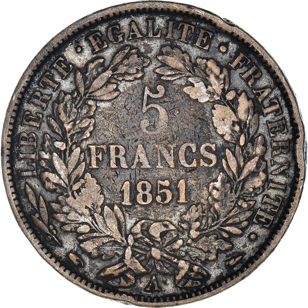 Monnaie, France, Cérès, 5 Francs, 1851, Paris, TB, Argent, Gadoury:719