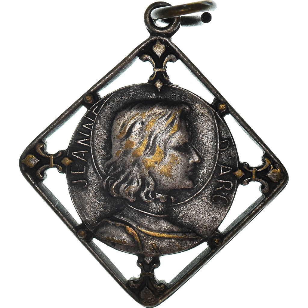 France, Medal, Jeanne d'Arc, Rouen-Rome, History, 1909, AU(50-53), Silvered