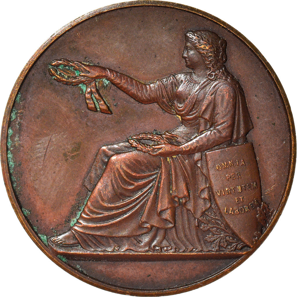 França, Medal, Ecole de Dessin de Malakoff, Artes e Cultura, 1879, AU(50-53)