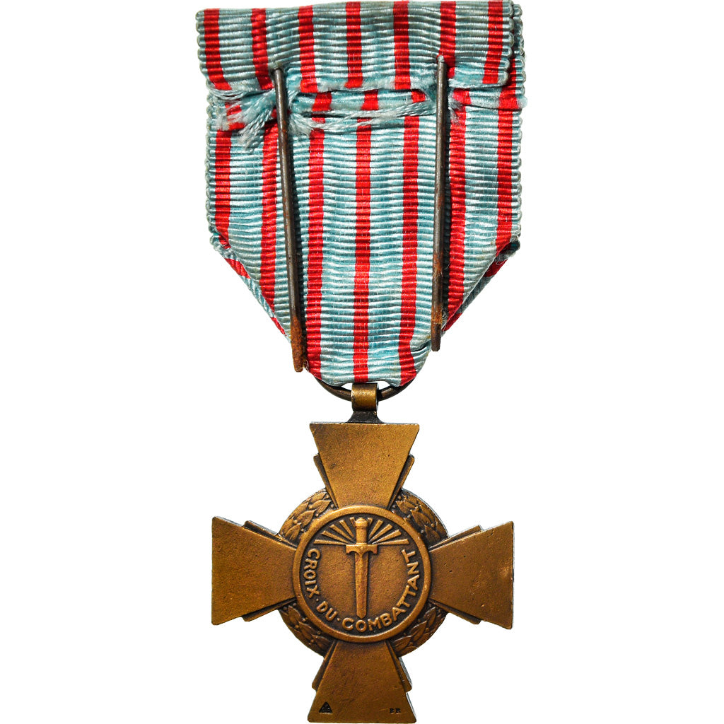 França, Croix du Combattant de 1914-1918, Medal, Qualidade Muito Boa, Bronze