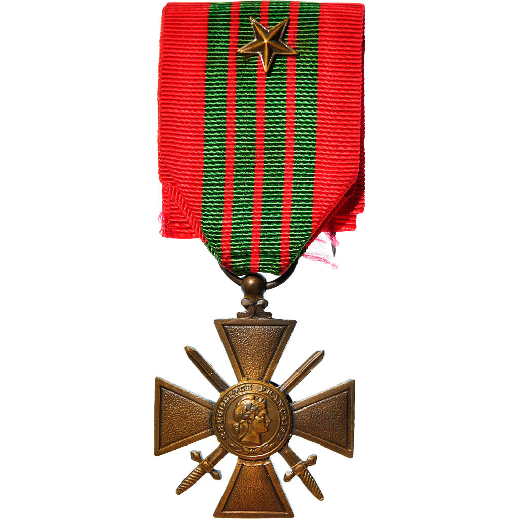 France, Croix de Guerre, Une Etoile, WAR, Medal, 1939, Uncirculated, Bronze, 37