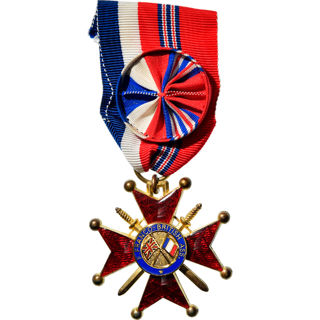 France, Amitié Franco-Britannique, Croix d'Officier, Médaille, Non circulé