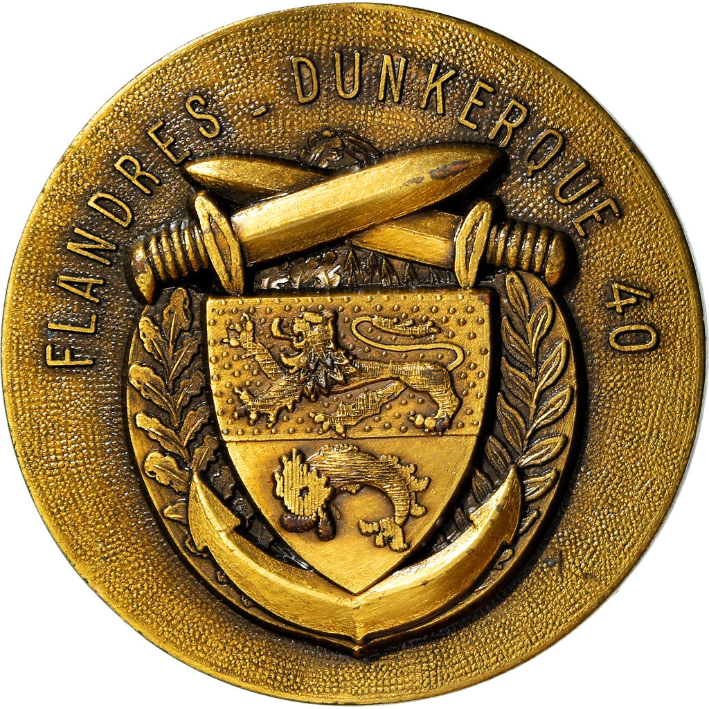 France, Medal, Flandres-Dunkerque, Cinquantenaire, WAR, 1990, AU(55-58), Bronze