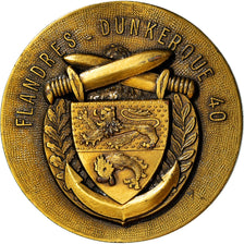 France, Medal, Flandres-Dunkerque, Cinquantenaire, WAR, 1990, AU(55-58), Bronze