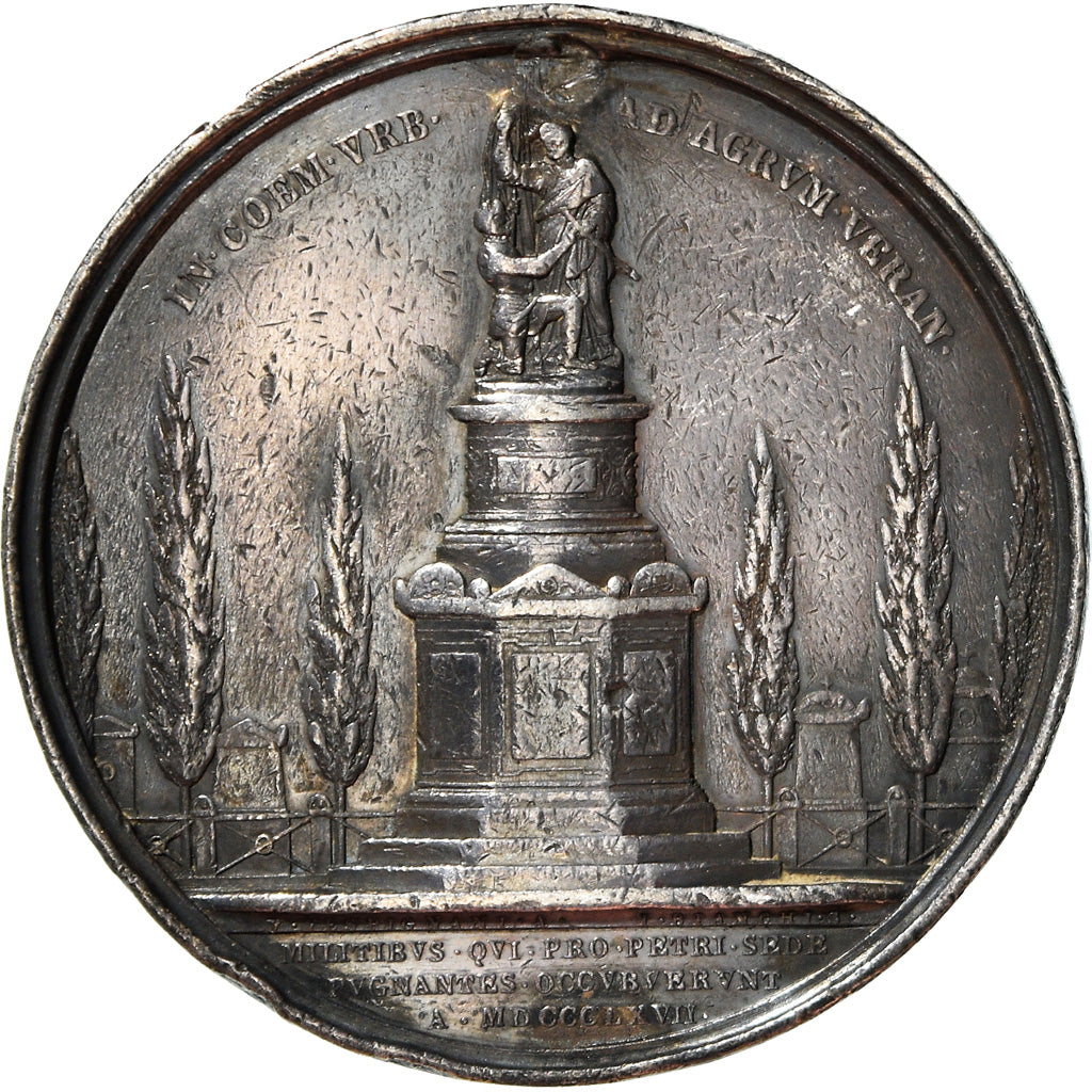 Vatican, Médaille, Pie IX, Monument aux Victimes de Mentana, Campo Verana