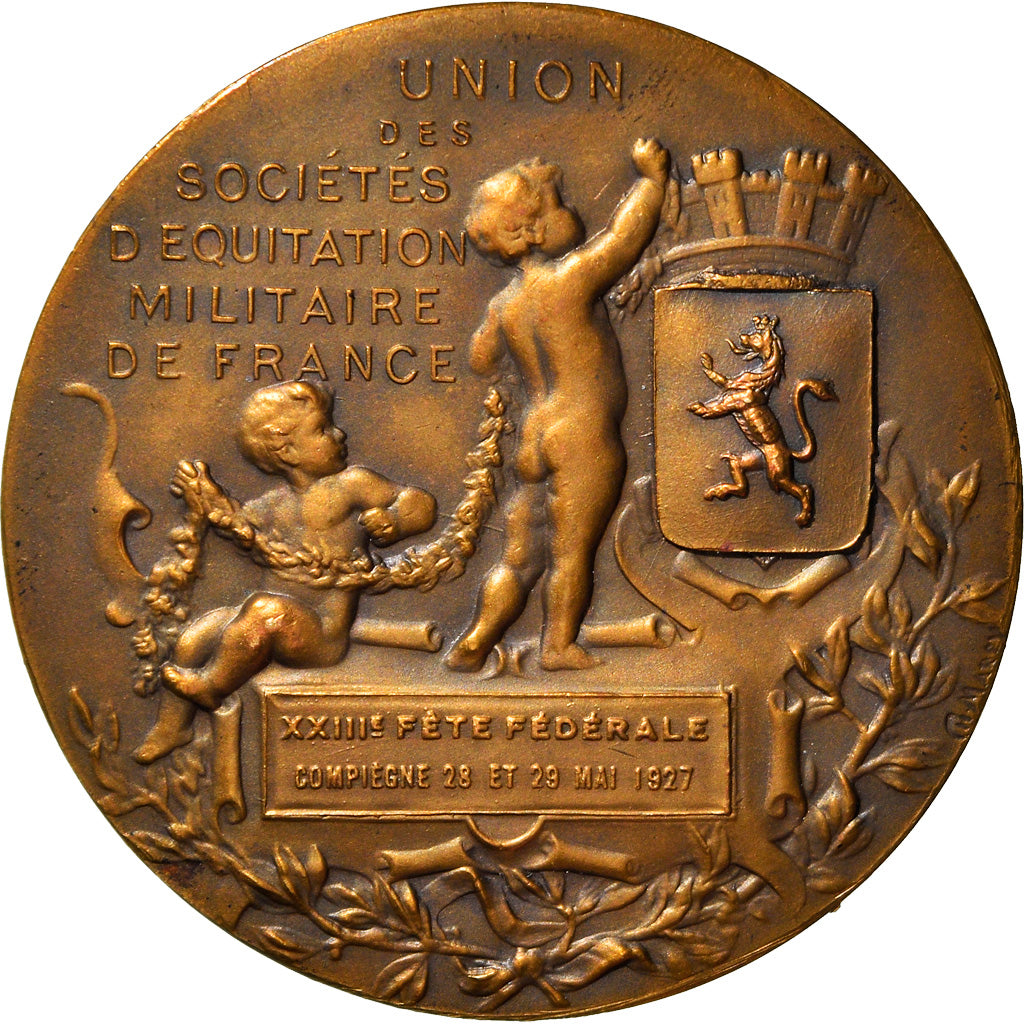 France, Médaille, Union des Sociétés d'Equitation Militaire, Military, 1927
