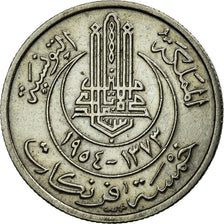 Tunesien, Muhammad al-Amin Bey, 5 Francs, 1954, Paris, SS, Copper-nickel, KM:277