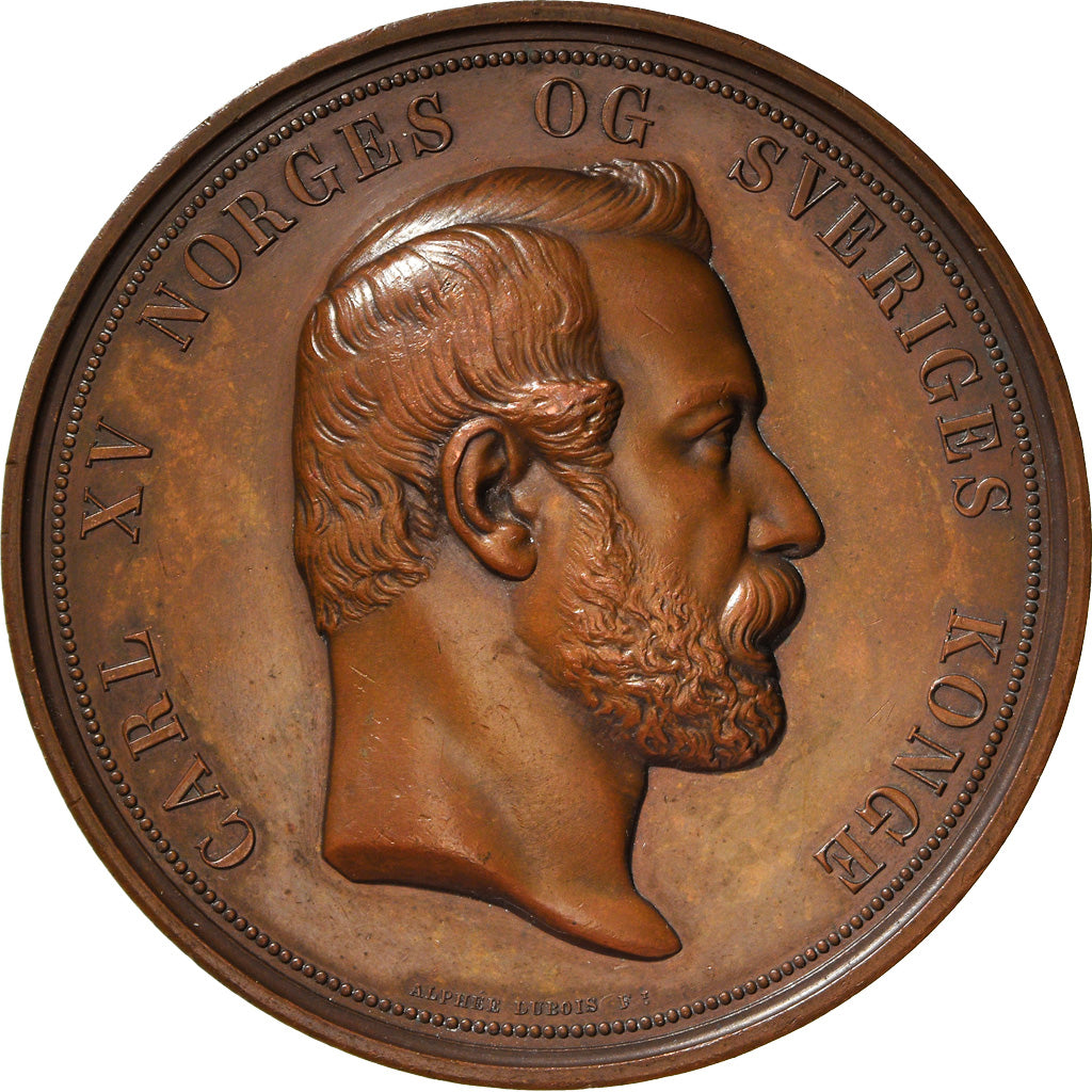 Sweden, Medal, Carl XV, Exposition Internationale de Pêche, Bergen, 1865