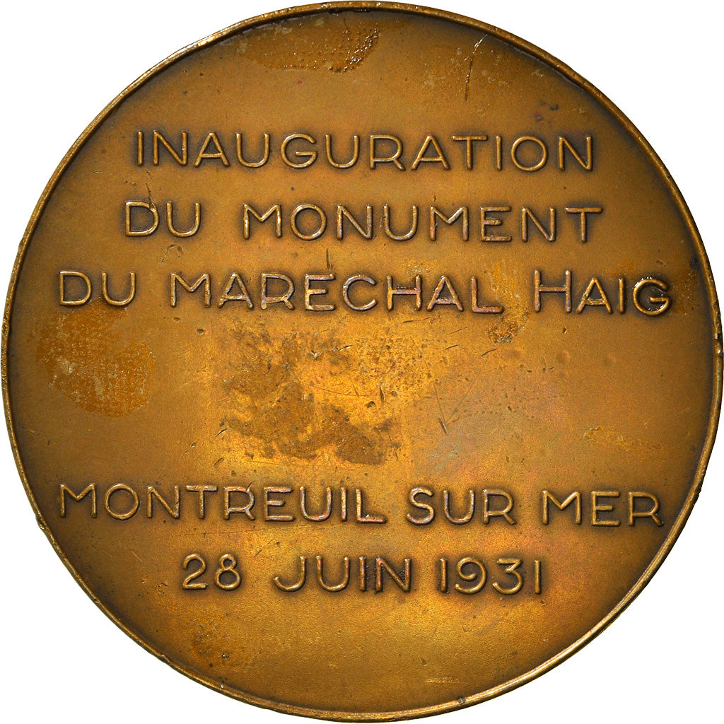 France, Medal, Inauguration de la Statue du Maréchal Haig à Montreuil-sur-mer